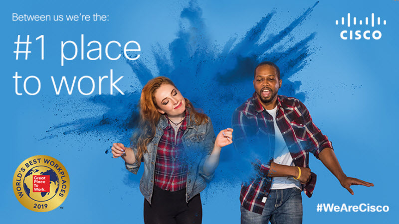 MioJovanovic's tweet photo. Cisco named the #1 World’s Best Workplace.
#WeAreCisco and #LoveWhereYouWork
World's Best Workplaces 2019 https://t.co/m9DKKXmVIx https://t.co/kKFqdoWJKx