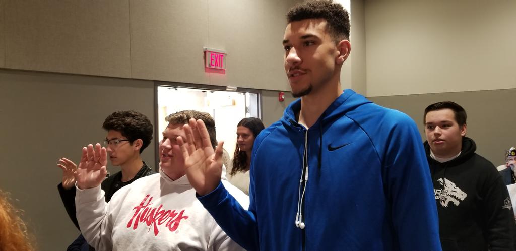 lharrisonwest's tweet photo. Field Trip Alert: Bellevue West AP Gov and Justice & Law students being sworn in as part of Sarpy County Government Day. Students will learn about county government and receive a tour of the E-911 Center/County Jail. #bpsne #APAGAP @TbirdEMPIRE https://t.co/P4fzDu4aPm