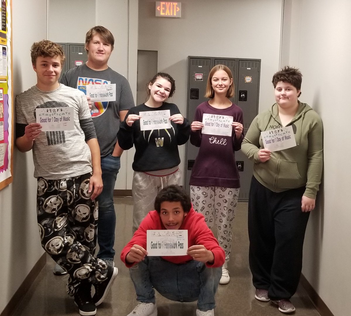 It's Homecoming Week!!! CCEOC students had to find hidden "Free Homework" and "Music for a Day" passes!