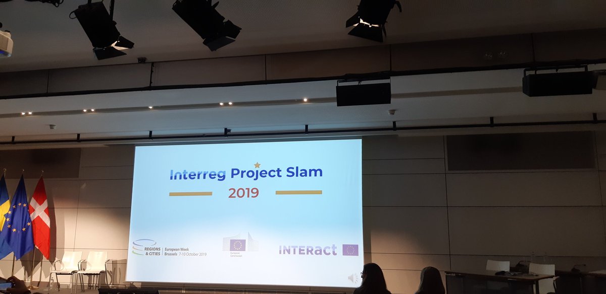 InteractEU's tweet photo. Starting now, the #Interreg project slam, with @Nathxl and @InteractEU showcasing the results of eight projects in an innovative way. https://t.co/0T1DqieoWe