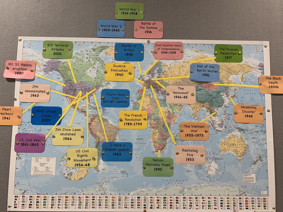 Making progress with the History around the world wall display 🌎