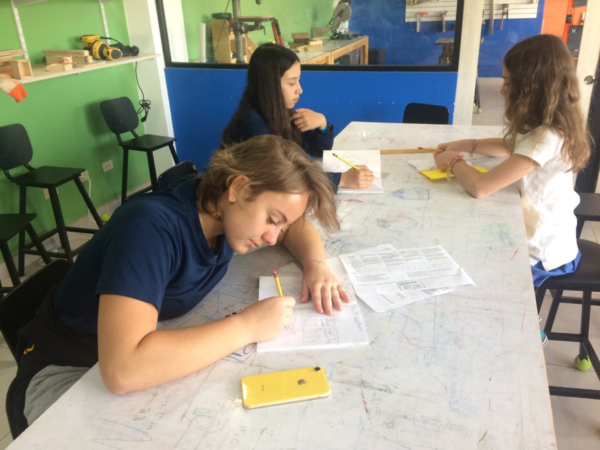 EnglehartJordan's tweet photo. I have been wanting to stress the value of sketching and brainstorming in the design process, so I made each kid their own sketchbook that is theirs to keep.  Sketching leads to prototyping, which leads to product development! #ACmakerspace @acotopaxi https://t.co/Qm8iWMHDfE