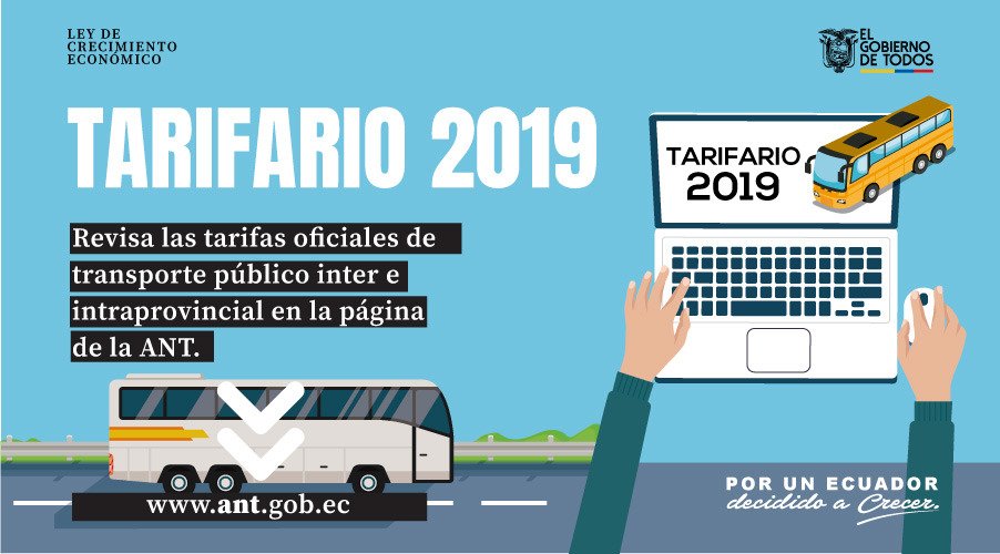 MinGobiernoEc's tweet image. Paga lo justo. Conoce las nuevas tarifas del transporte intra e interprovincial. Revísalas en el siguiente link ➡️ bit.ly/30T5wb0
#NoALaEspeculación
#DecididosACrecer