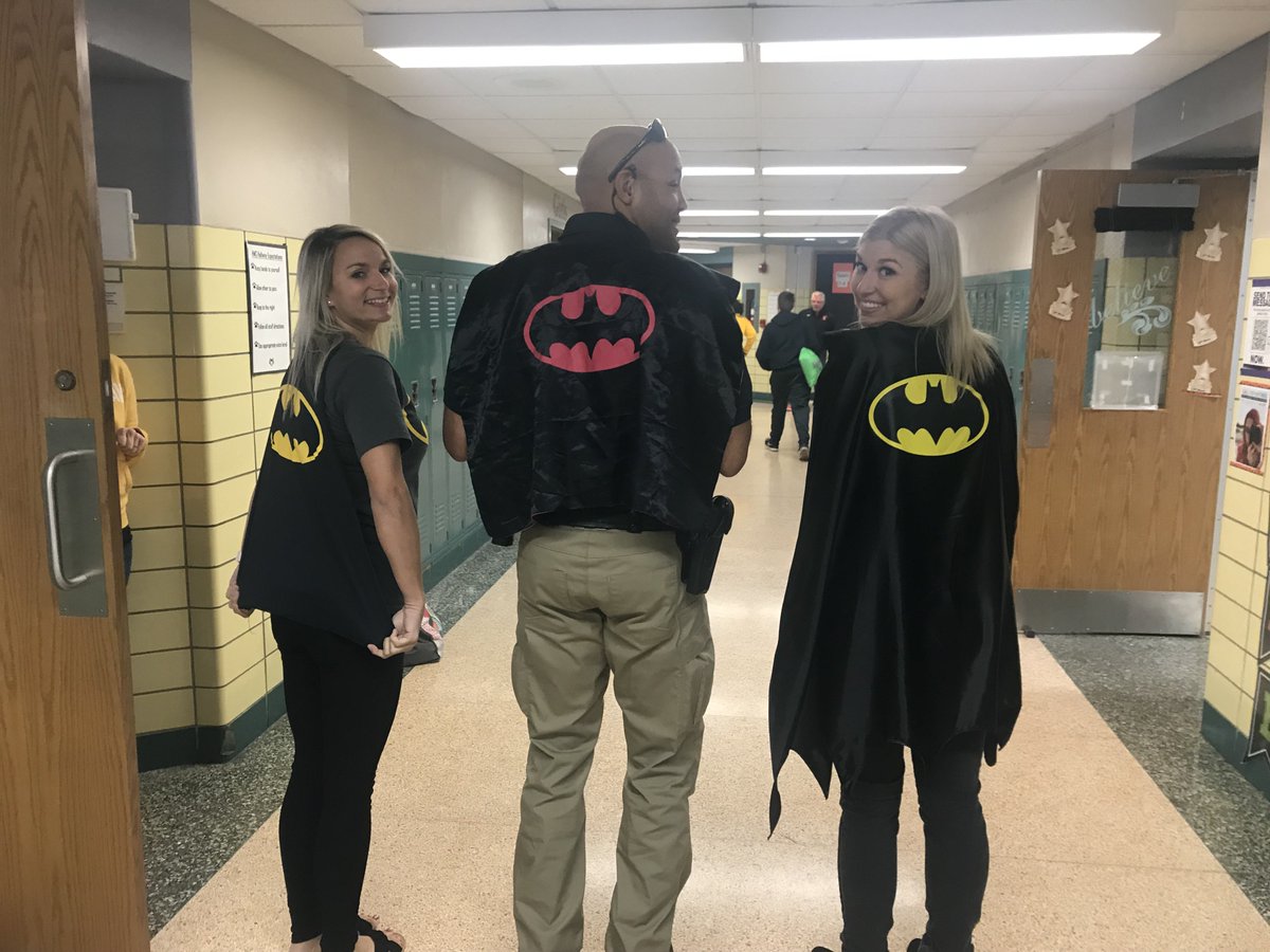 HMS_Team73's tweet photo. HoCo week is here @HarlemMS! Superhero day, but we know Officer Johnson is the real hero. We can't wait to see how creative our students will get for Disney day tomorrow! https://t.co/VC8j5Obct3