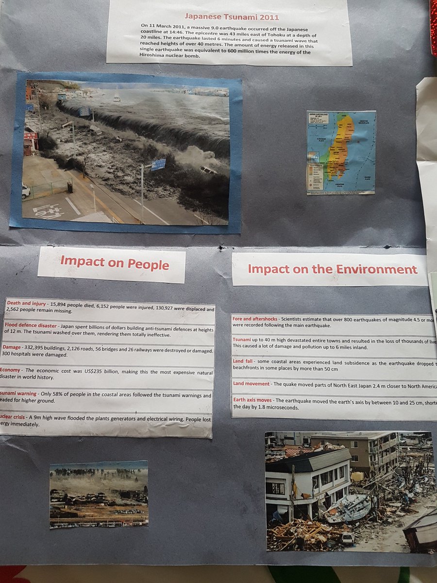MsHunt12's tweet image. Fantastic projects created by my 1st year Geography class in @scoildara. Researching the effects and consequences of tsunamis! #jcgeography #juniorcycle
