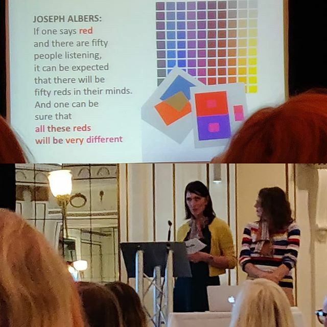 texuob's tweet photo. Wallace Sewell discuss colour theory in textiles #MiiT2019 #british textiles #textile students #campaignforwool #draperscompany #weaverscompany #makingitintextiles #clothworkers #wool #design #textiles #art #uktextiledesign #uktextilemanufacturing #fashi… https://t.co/vdJxgL1XfD https://t.co/wGKDcgI1v5