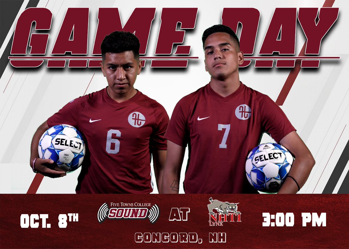 FiveTowns_Sound's tweet photo. Men’s soccer travels to New Hampshire for a 3 PM game against NHTI ⚽️ #FiveTownsSound #HearTheSound #DefinedByQuality #MakeHistory #11heartsbeatingas1 https://t.co/GvjTfvAqze