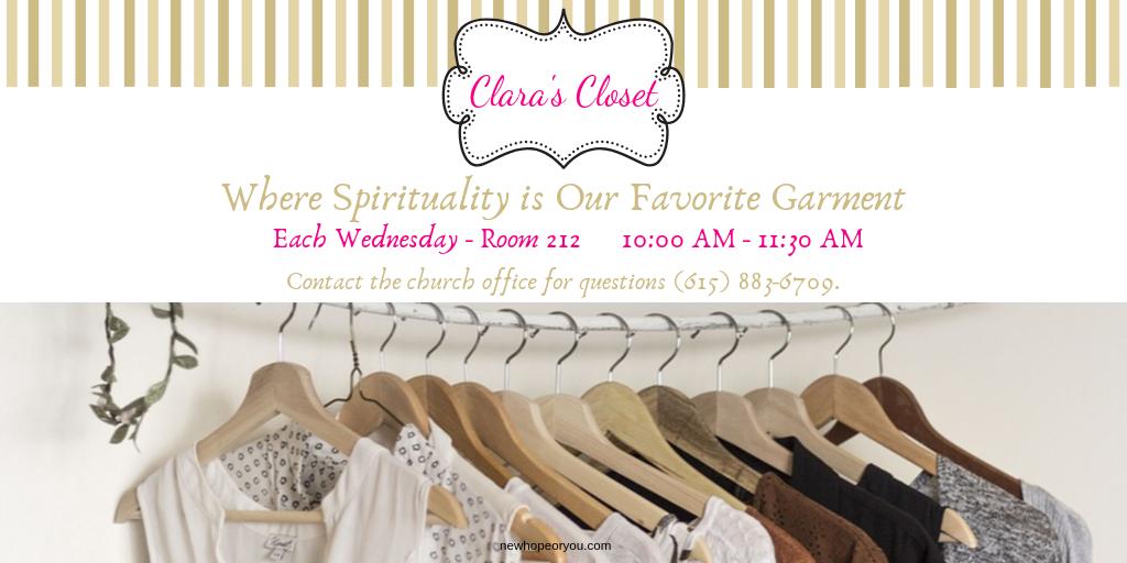 NewHopeBChurch's tweet photo. What are YOU wearing? Spirituality is our favorite garment in the Clara's Closet Life Group. Join us each Wednesday from 10 AM - 11:30 AM for diving deep into the women of the Bible. #clarascloset #Biblestudy #womensgroup #whatareyouwearing #churchinhermitage #wednesdaystudy https://t.co/k8kGJu52Mk