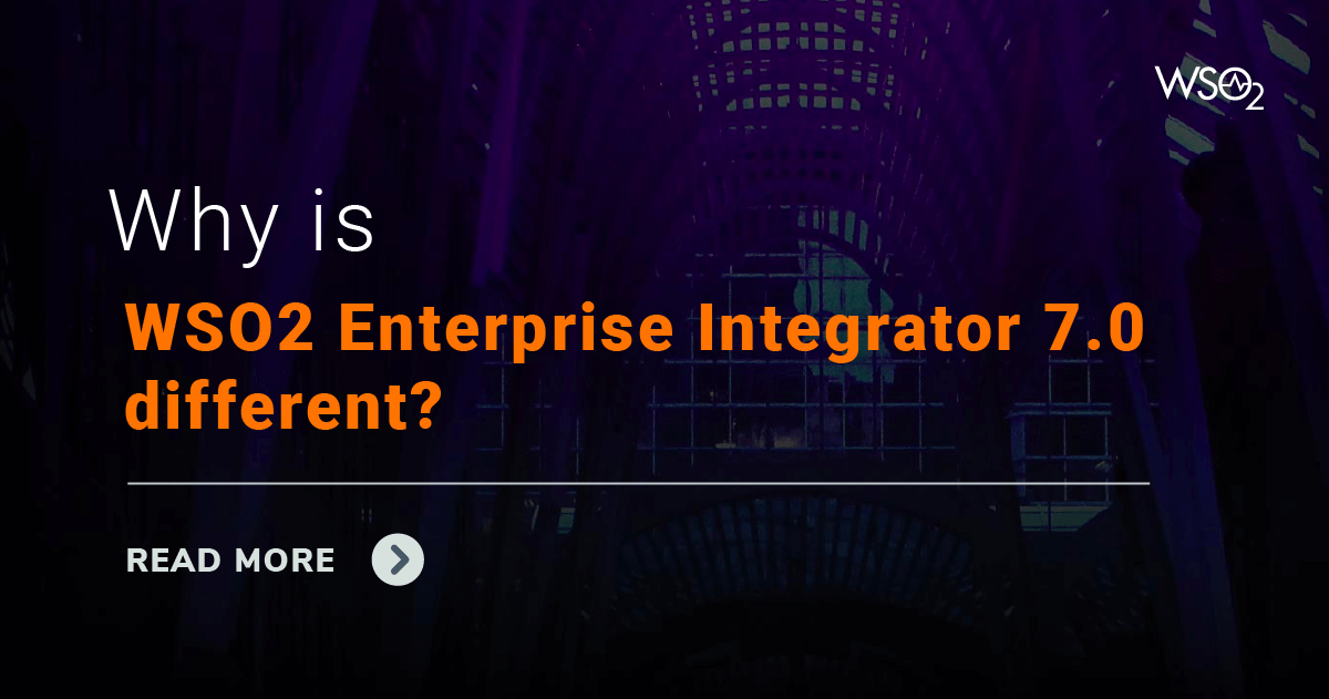 wso2's tweet image. #WSO2 Enterprise Integrator 7.0 has many firsts!
▪The only #opensource, #APIcentric & #cloudnative integration platform
▪️@ballerinalang Integrator, Micro Integrator & Streaming Integrator
▪️Use of any architectural or #integration style
Read more: bit.ly/2oszntI