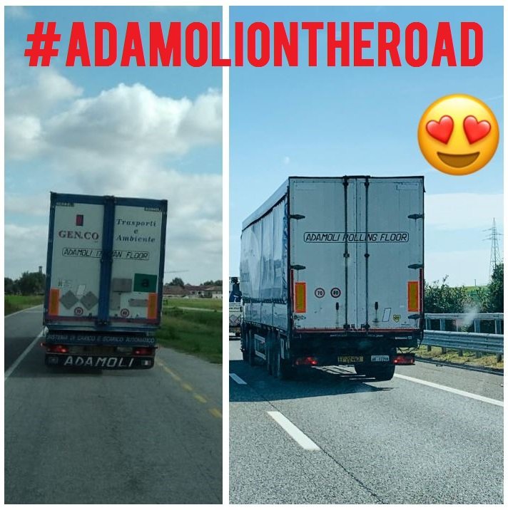 youadamoli's tweet photo. #Adamoliontheroad 🚛
Grazie ai nostri due amici per averci inviato i nostri #semirimorchi modelli #AdamoliItalianFloor e #AdamoliRollingFloor in giro per l'Italia 🇮🇹

#semirimorchio #pianomobile #movingfloor #madeinItaly #besocial #schubboden #pisomovil https://t.co/eSPdNGJAVp