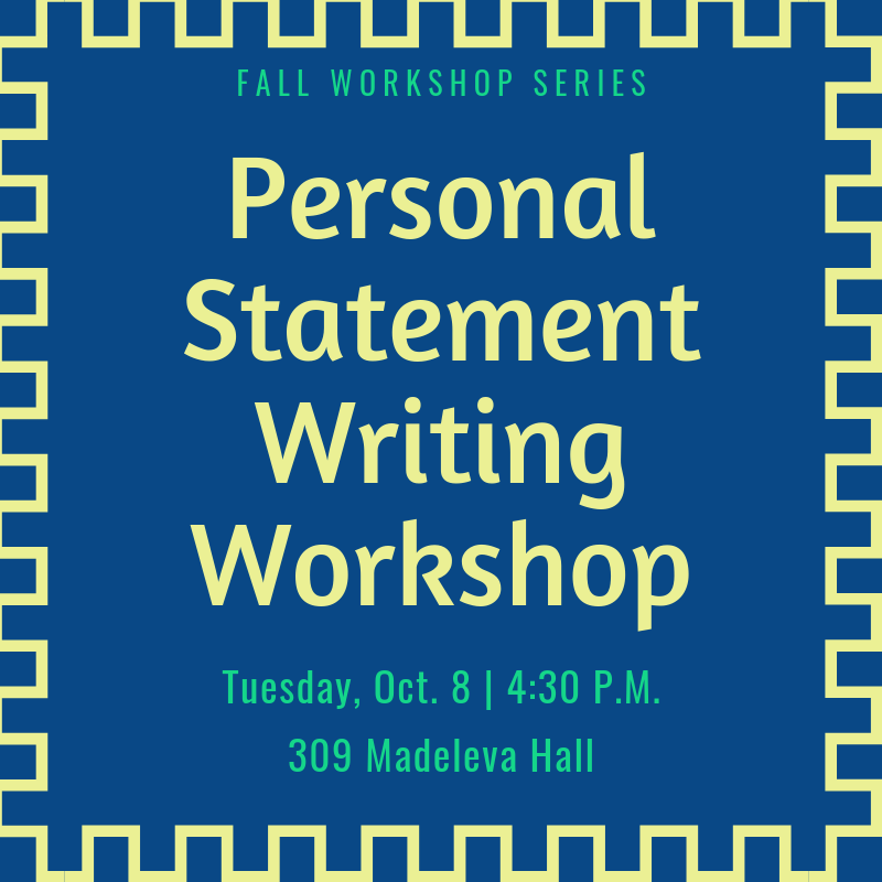 SMC_GradStudies's tweet photo. Are you having trouble trying to decide what information to put in your personal statement? Stop by this afternoon's workshop, where the Director of Graduate Studies will be sharing tips! Bring an outline or a copy of your personal statement too! #gradSMC https://t.co/buKeqVZ8St