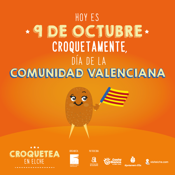 destapatelx's tweet photo. ¡Feliz Día del la Comunidad Valenciana!
Celébralo de la mejor manera, come croquetas.
#9dOctubre 
#CroqueteaEnElche https://t.co/dQr8XEPa2F