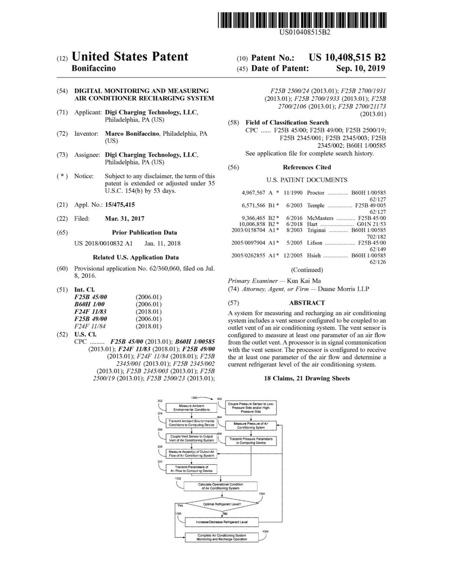 Very proud to announce that I am officially an Inventor. My first patent, Digital Monitoring and Measuring Air Conditioner Recharging System (US 10,408,515 B2) has been finally published.

#patent