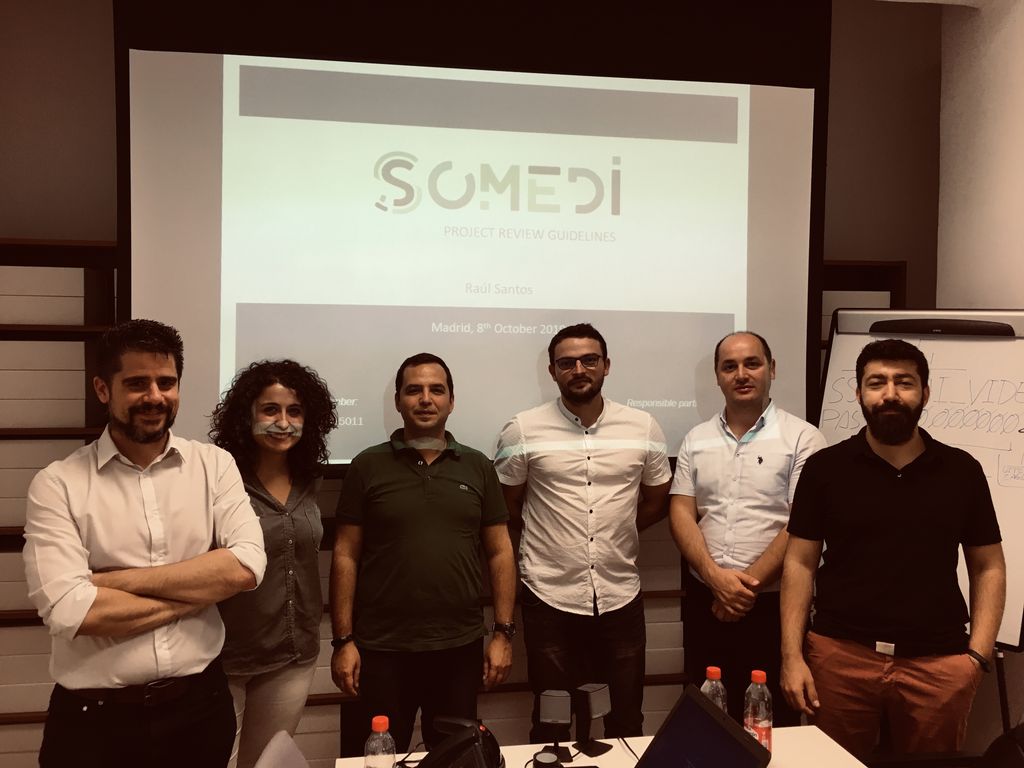 Very productive meeting today at <a href="/hiiberia/">HI Iberia Ingeniería y Proyectos</a> to prepare our project for its final <a href="/ITEA_3/">ITEA 3 (we've moved to ITEA_4)</a> #review in #Istanbul next November 7th! Representatives also from <a href="/beiaconsult/">Beia Consult Int</a>, <a href="/turkcell/">TURKCELL</a> and @evamStreaming shared great ideas. Go, <a href="/SoMeDi_project/">SoMeDi ITEA3</a>!