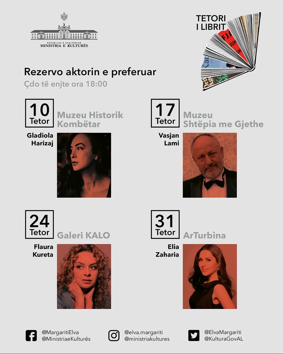 Mos i humbni të enjtet! Katër autorë dhe katër aktorë, në lexime dhe bisedë mbi letërsinë, krijimtarinë dhe veprat e tyre më të fundit. Zgjidhni ditën tuaj!