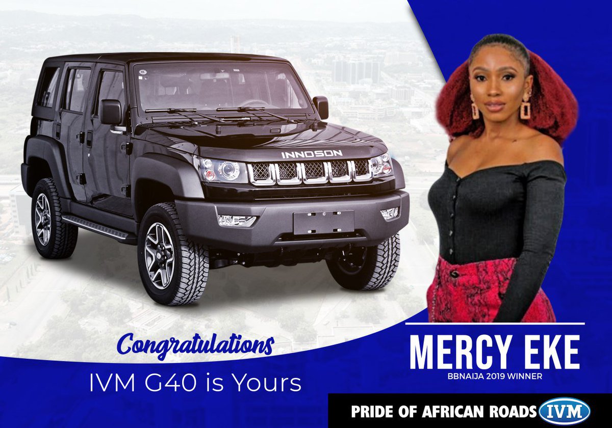 Congratulations Mercy, #IVM G40 is yours. 

#DriveWithPride #MadeInNigeria