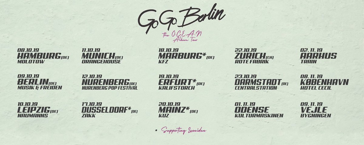 The OCEAN Tour starts tonight at Molotow in Hamburg!
Showtime 20:00!!