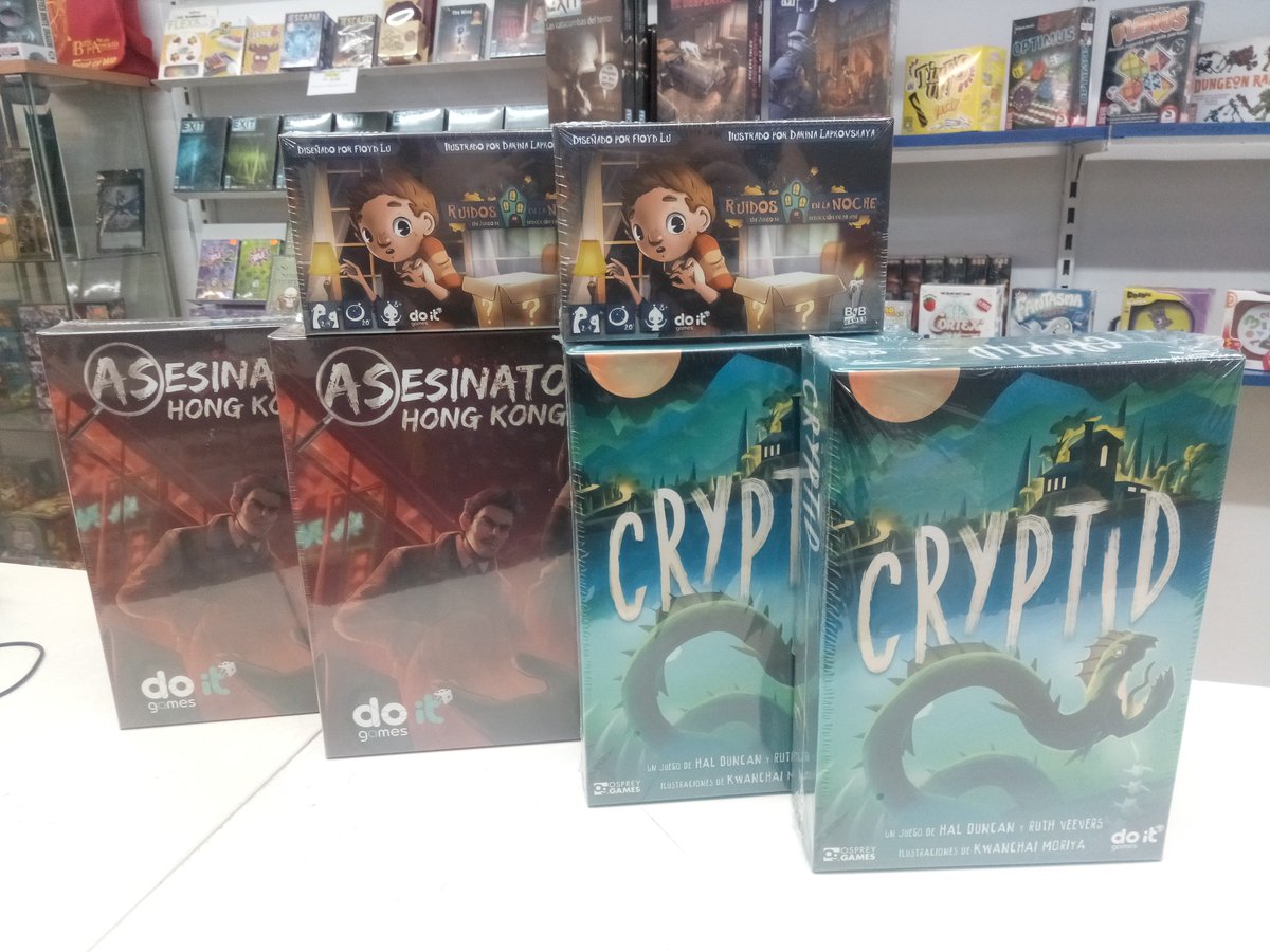Maquitemps's tweet photo. 💥NOVEDAD💥
Incorporamos a nuestro stock de #juegos estás maravillas de @doitgames1
🕵️♀️Asesinato en Hong Kong, 👻Ruidos en la noche y #Cryprid nominado a mejor juego de este año.
Podéis encontrarlos tanto en tienda como para envíos 24h👉https://t.co/qYeiaMT083 https://t.co/lE4wViSWga