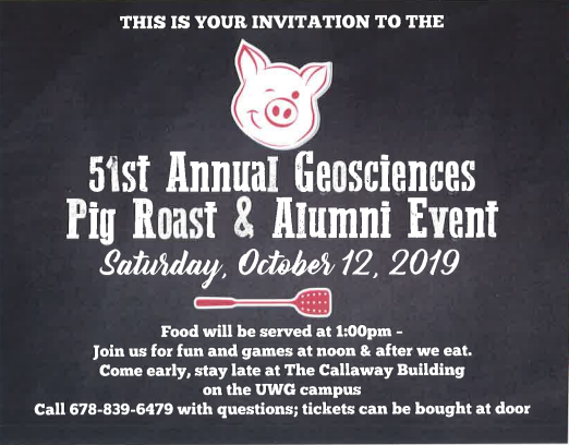 UWGgeo's tweet photo. Don't forget our Pig Roast is this Saturday! Hope to see everyone there! https://t.co/CAKltecKuQ