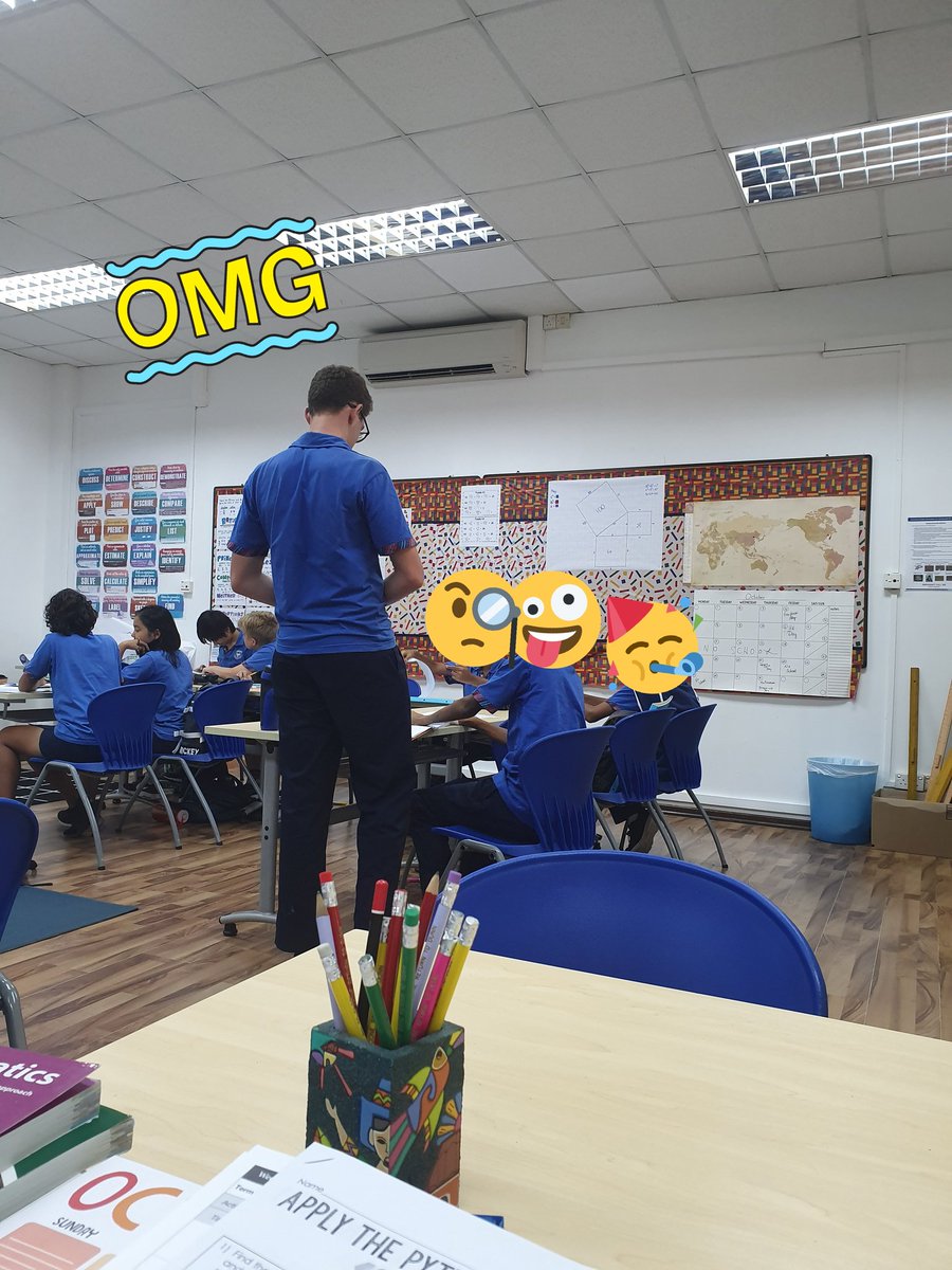 mathdunnright's tweet photo. OMG! It may be noisy but listening to them debate their answers and explain how they came up with them made me smile! They are truly teaching each other! #allabouttriangles #howdoesthiscalculatorwork #defendyouranswers https://t.co/1FwqRQniac