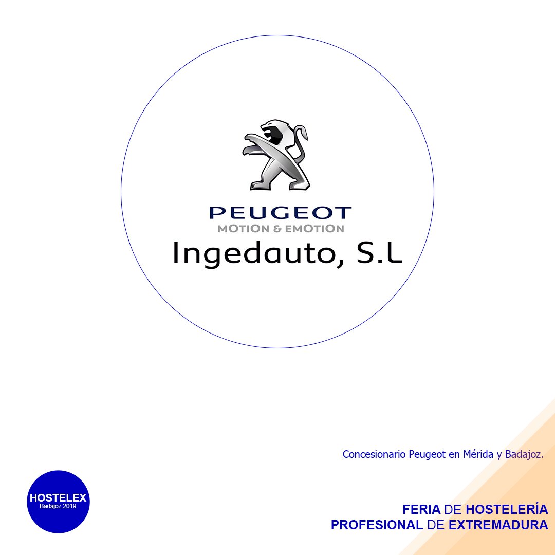 hostelex's tweet photo. Ingedauto asistirá a Hostelex 2019 👏
Concesionario Peugeot en Mérida, Badajoz.

Todo un honor tenerlos en #hostelex201
+ info https://t.co/j43UpgH4lN
#feriahosteleria #ifeba #extremadura #hosteleria #badajoz https://t.co/6vxfq3tvPG