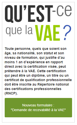 adn_formation's tweet photo. Toute personne ayant exercé une activité professionnelle peut, à certaines conditions, bénéficier de la VAE lui permettant d'obtenir une certification afin d'évoluer professionnellement.

Lire : https://t.co/pve2SKbsVO https://t.co/6bZRtLIsYI