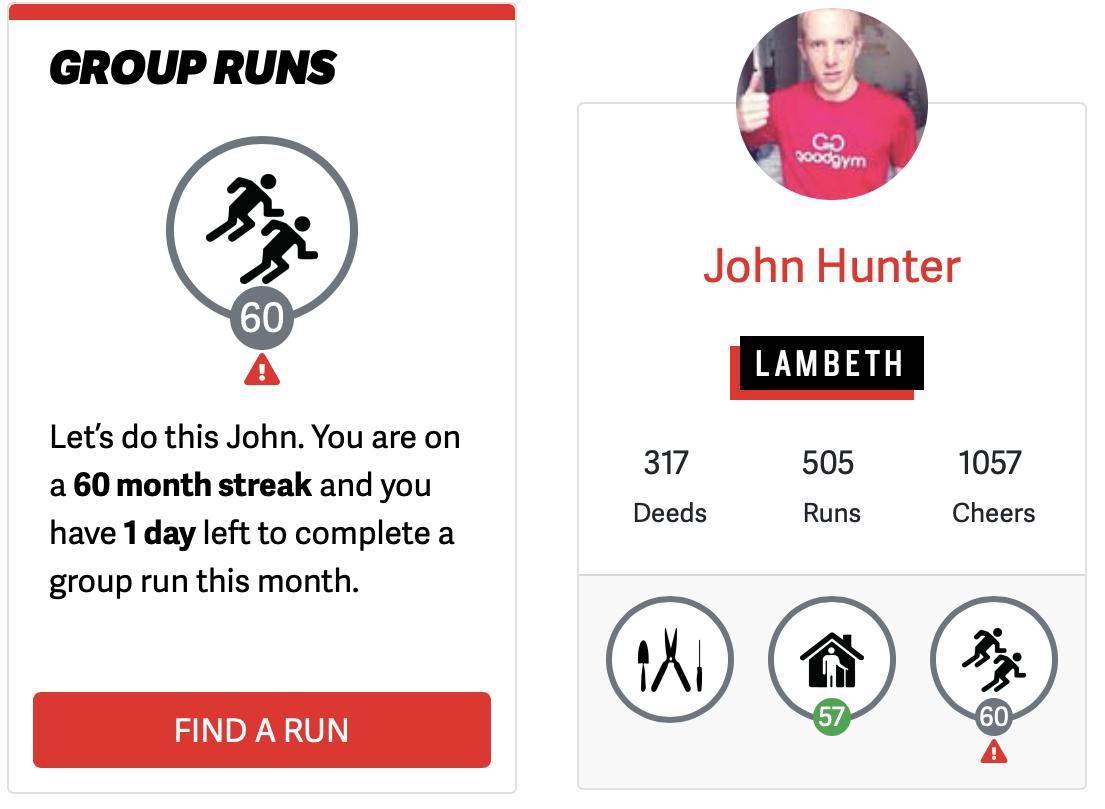 johnhunter_'s tweet image. BYEEEE 60 month @goodgym group run streak, it's been an honour. HELLOOO again @GGLambeth - I'M BAAAAACK.