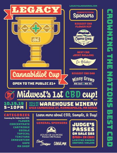 CANNAdotMN's tweet photo. Announcing the Legacy CBD Cup! 

“The Midwest’s 1st CBD cup”

https://t.co/bS7oD84INI

🗓: 10/19/2019 (Saturday the 19th) 

📍: @WarehouseWineMN 

See link for details! 

#CBD #competition #hempevent  #legacyCBDcup #minneapolis #msp https://t.co/PcNwqDq7Ht