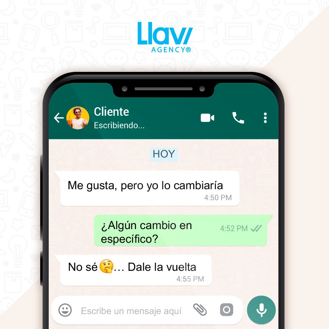 llaviagency's tweet photo. Típico recibir respuestas como estas 😅⁣⁣
Pero es el cliente, así que inhala, exhala y oriéntalo en su requerimiento 😄⁣ ¿Te ha pasado algo así? 😂
#communitymanager #diseñadoresgraficos https://t.co/eonJuHIJs2