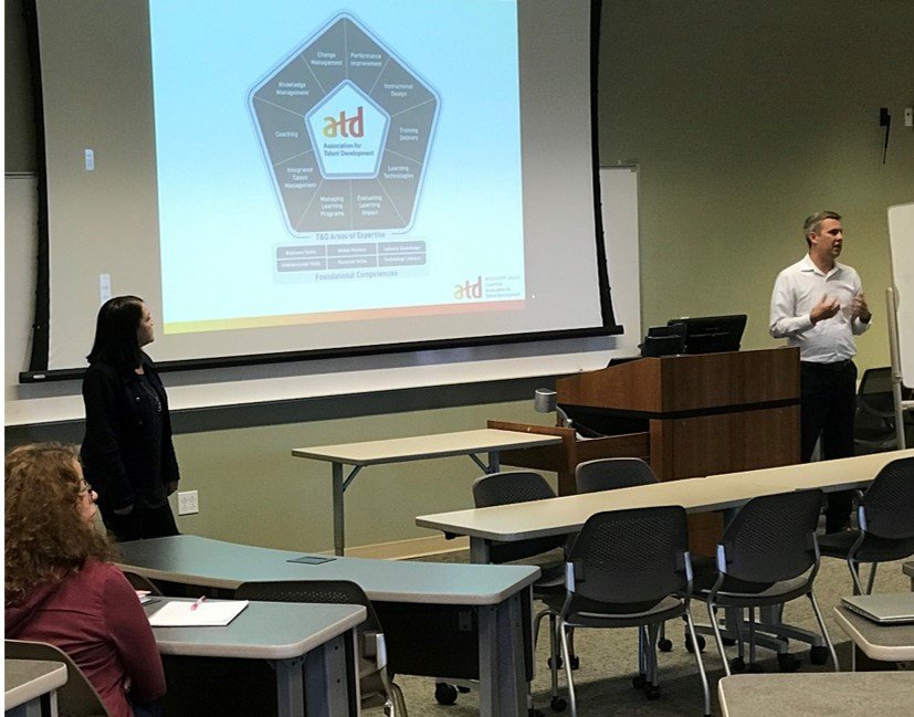 ATD Mississippi Valley Chapter Board Members Jan Dietz and Brad Stoefen enjoyed presenting about initiatives to a Human Resource Management class this week at @WIUQuadCities.  Thanks to the students for their engagement and to Dr. Susan Stewart for the invitation to present!