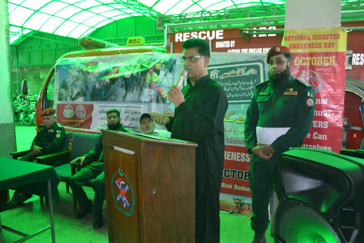 1122Gujranwala's tweet photo. Rescue 1122 Gujranwala... Organised National Disaster Day 8 October.. Seminar and walk. With repected Khalid Umar sb ADC Headquarters gujranwala. https://t.co/PVULIwrAb8
