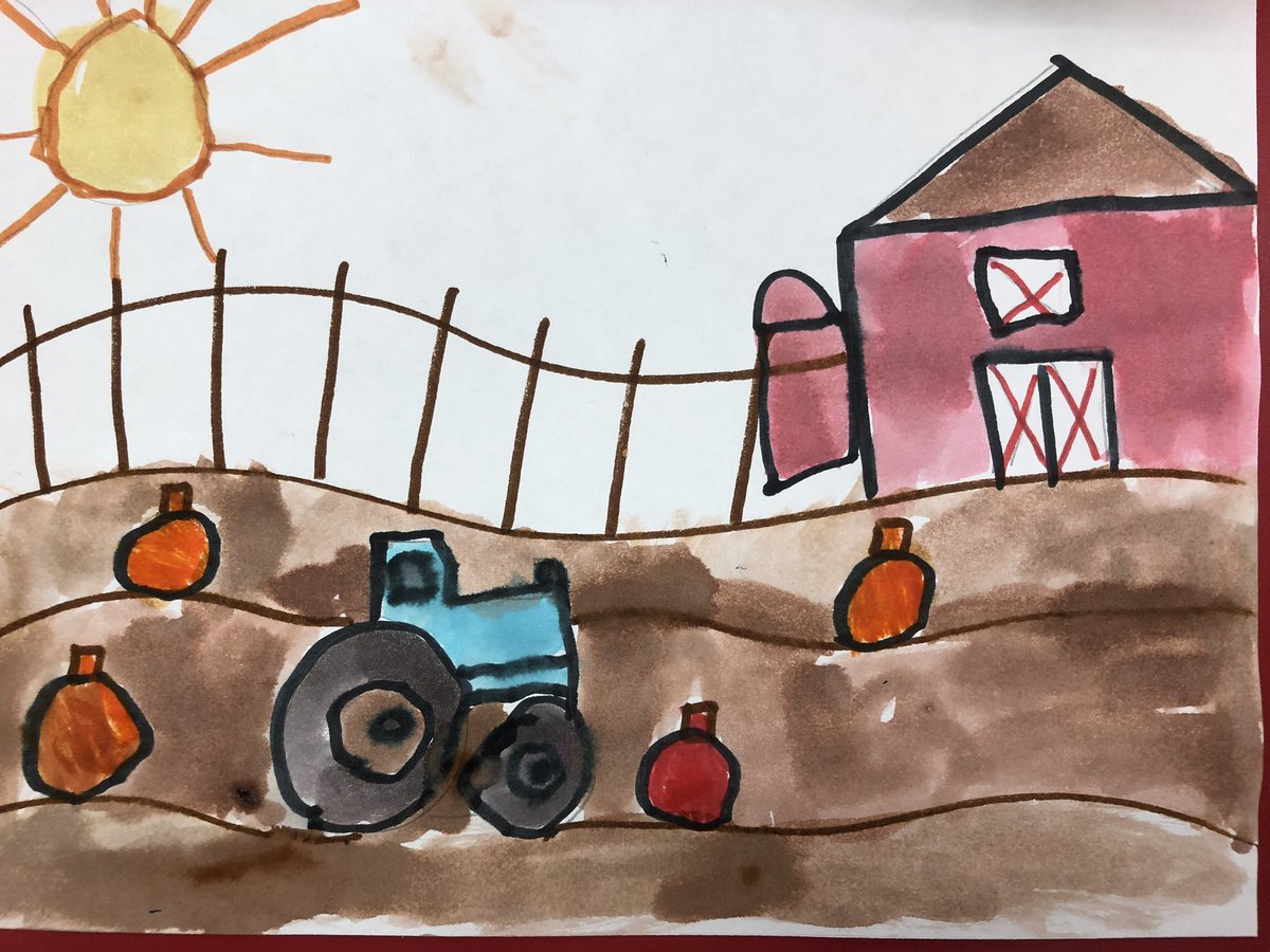 jim_les4's tweet photo. Beautiful landscape paintings by kindergarten in our guided drawing using shapes! #LockartLeading #BbeMasterbuilders #Lockhartisd #bluebonnetlions #LoveMyLisd https://t.co/vzhBfs4H3N
