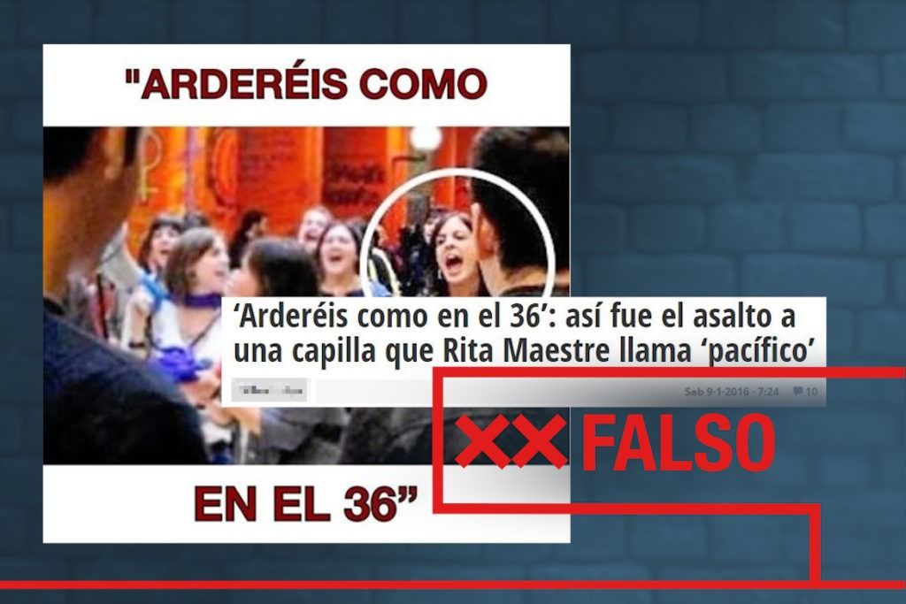 Newtral on Twitter: "Ni Rita Maestre ni sus compañeras gritaron "Arderéis  como en el 36" en el asalto a la capilla de la Complutense de 2011. Los  tribunales no lo consideran un