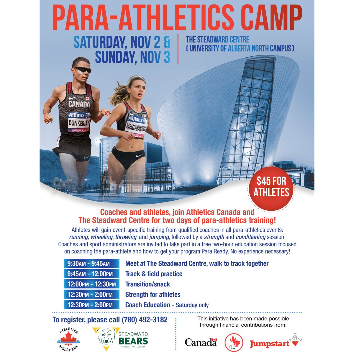ASAA's tweet image. Coaches! Para athletes! Check this out!

@steadwardcentre is hosting a para athletics camp with a free education session for coaches and teachers. 

Go learn how to support the para athletes on your track team!