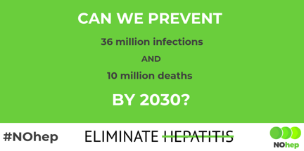 NO_hep's tweet photo. By eliminating viral #hepatitis by 2030, we will be preventing 36 million infections and 10 million deaths. We think we CAN eliminate this global killer. RT if you agree. #NOhep #TuesdayThoughts https://t.co/FcqHIvxQ4I