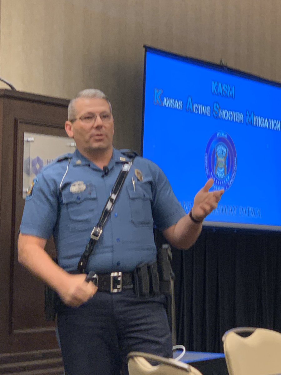 daveharwood's tweet photo. @TrooperBenKHP Great presentation on a tough topic. Active shooter mitigation is a reality we hope to never need, but something we should all know. #WorkforceInnovationConference #WearYourSeatbelt https://t.co/YnruwRAQsj