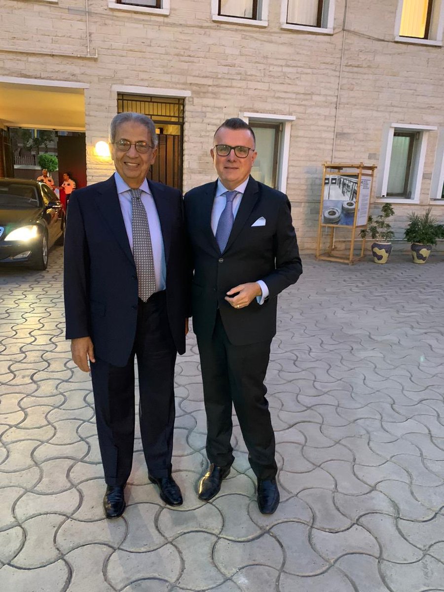 SweAmbEgypt's tweet photo. Welcoming H.E. @amremoussa ahead of tonight’s decoration ceremony where he will be awarded the Royal Order of the Polar Star. The Order was created by king Frederick I in 1748. @SwedeninEgypt @royalcourt_se https://t.co/MocrGoPmuc