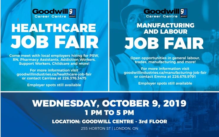 Looking for a job in manufacturing? Come visit us tomorrow at the Goodwill Centre in London, Ontario! #jobsearch