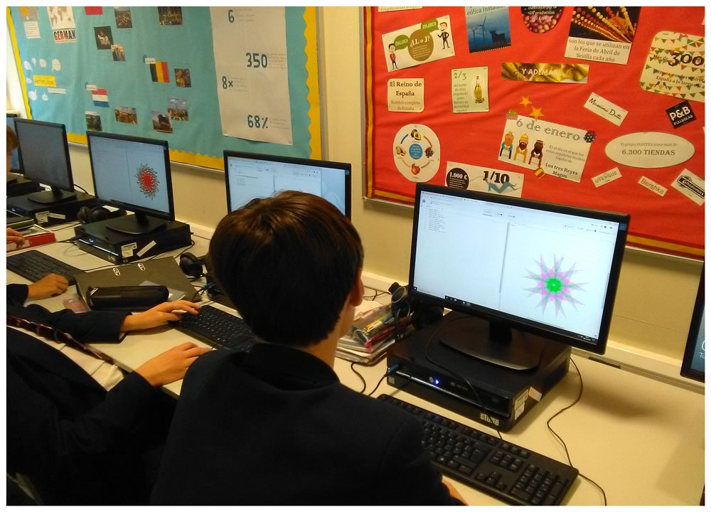 KESBathICTDept's tweet photo. Both Year 11s and Year 8s were using Python's Turtle module to learn about iteration and exterior angles today. They created some stunning works of art as well! #python #creativecoding #creativemaths #codingforall @KESBath https://t.co/c11bJszJeC