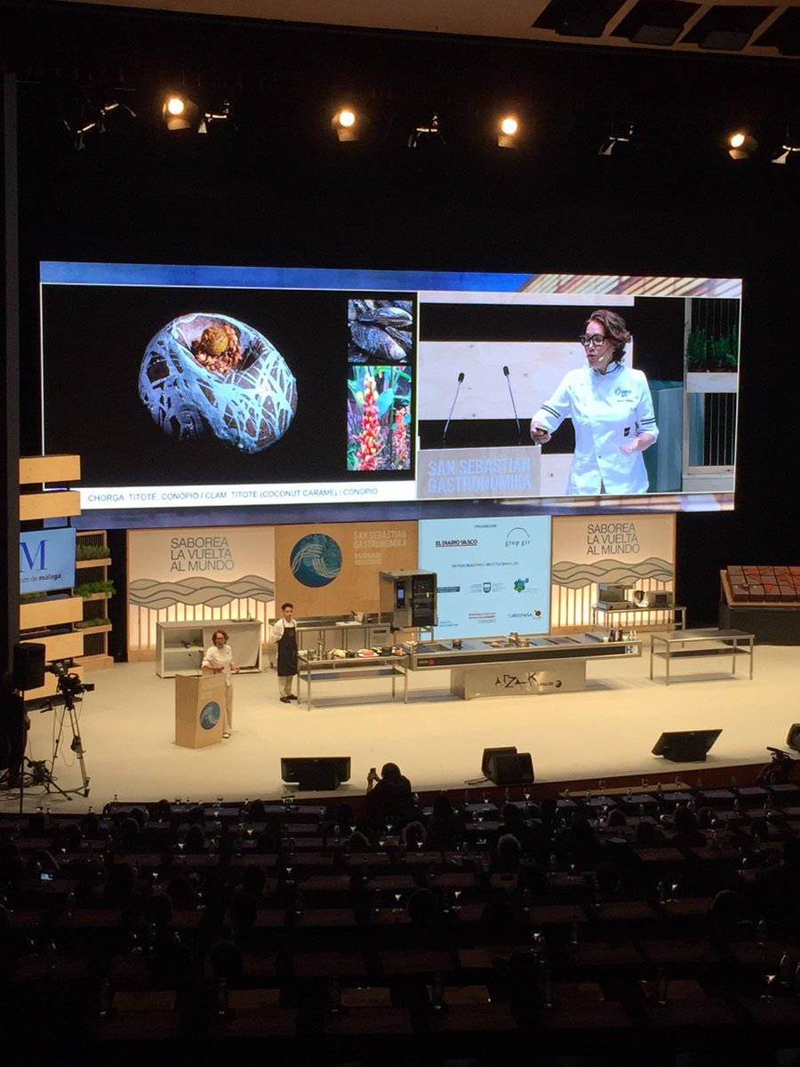 BCulinaryWP's tweet photo. @leoescocina our #bcwp17 winner is back at the Basque Country speaking at @ssgastronomika all about how she is #transformingsociety through gastronomy and reinventing Colombian traditions through her work! @bculinary @Irekia @deiEJGV https://t.co/sx80aqP87b