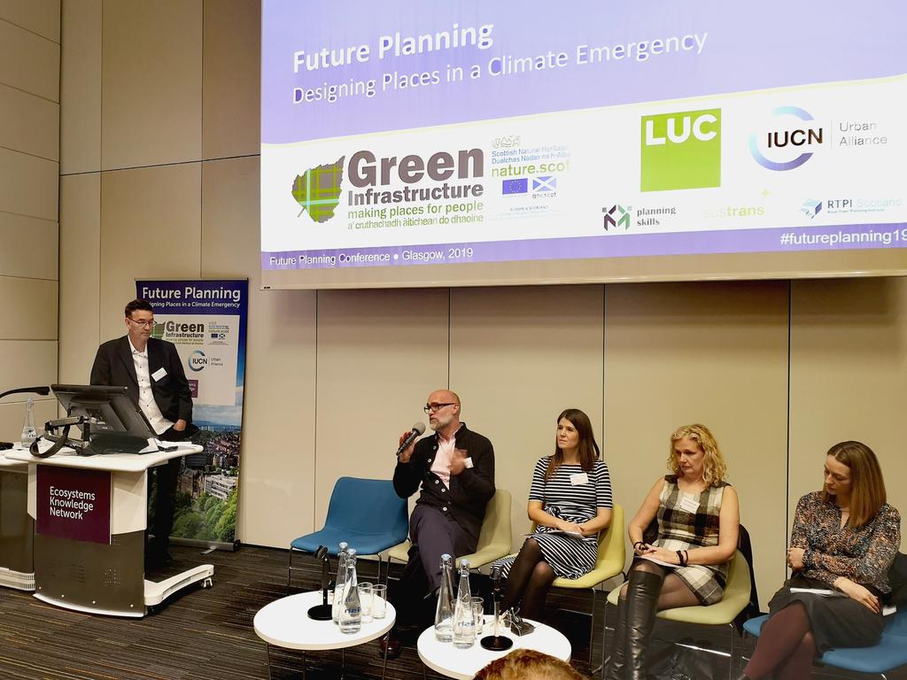 RebeccaCarrotte's tweet photo. Final session of #futureplanning19
Ian Gilzean chairs the panel w. reflections on the day. @MartinValenti1. Challenges us to act & inspire through #climate 'Outrage & optimism' & #action requiring 'Traction, then Toolkits'. @ScotGovPlanning @ScotGovClimate @EcosystemsNet https://t.co/wYAAZla9rY