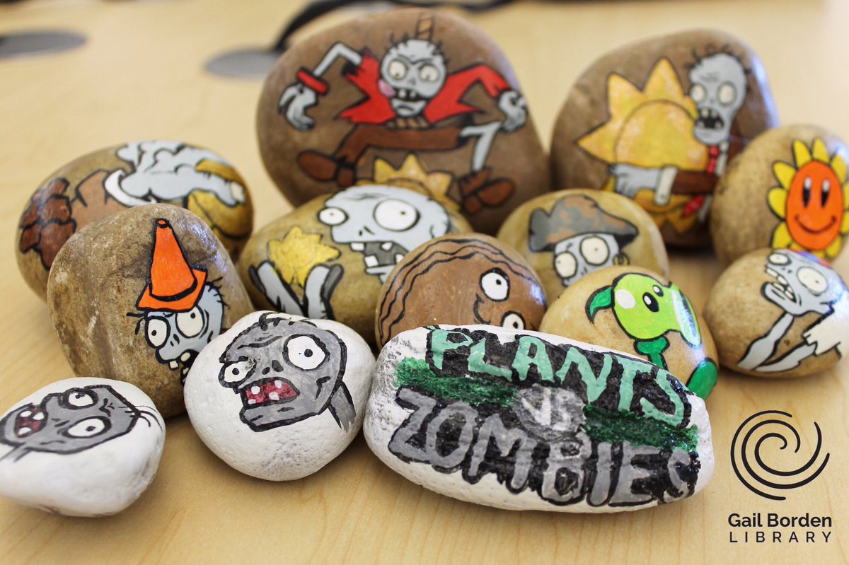 gailbrdnlibrary's tweet photo. We’ve been spotting these adorable “Plants Vs. Zombies” themed rocks around the Library. If you find one, take a selfie with the rock and re-hide it. Show us your photo during our Family Zombie Fest and win a prize!
https://t.co/lpvKG4aqLe.
#GailBordenPL #ElginILRocks https://t.co/a2p3reivh7