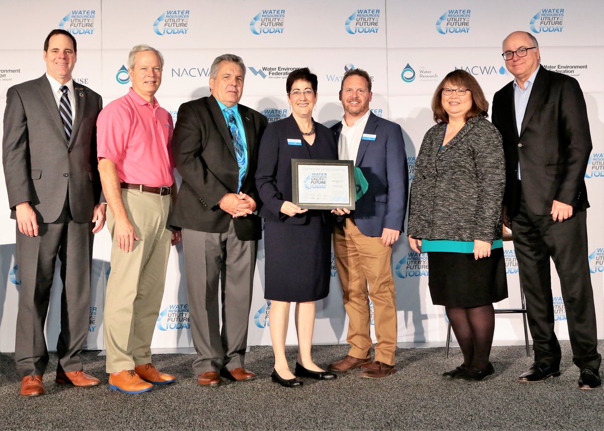 CleanWaterNews's tweet photo. Honored to receive the Utility of Future Today Award for watershed stewardship at #WEFTEC19. Congrats fellow utilities and special thanks to @NACWA, @WEForg @WaterResearch and @WateReuseAssoci
#utilityofthefuture #UOTF https://t.co/WKamwm209X