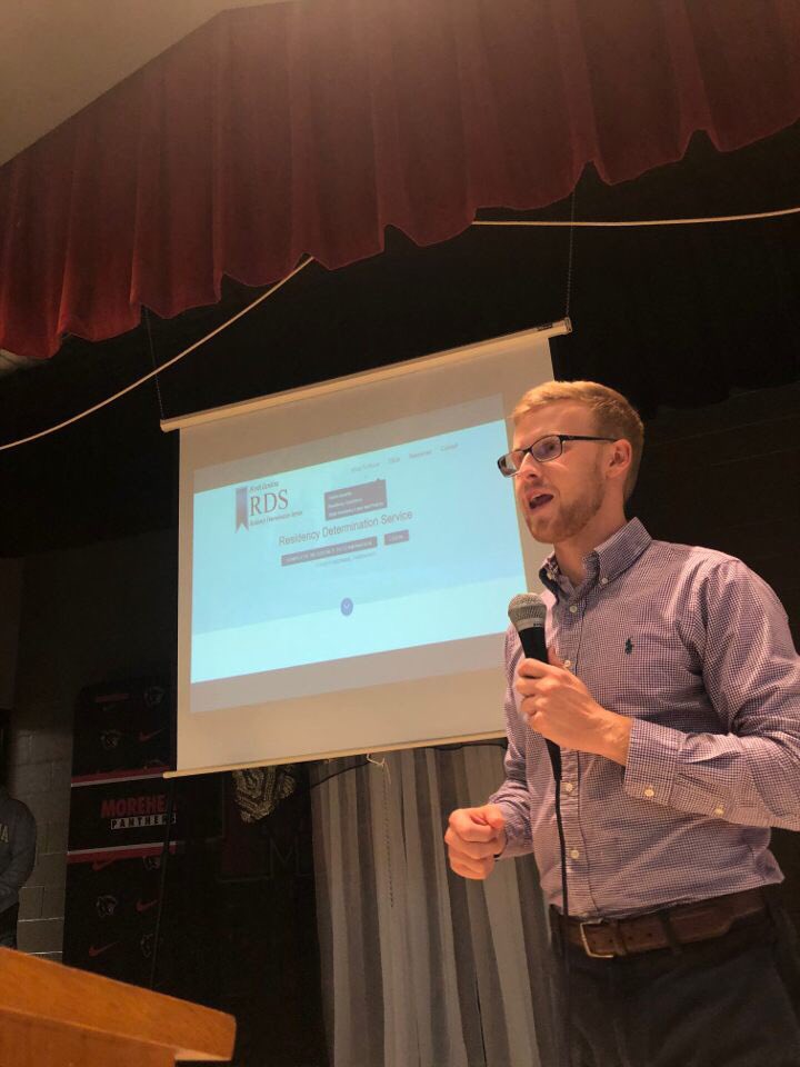 MHS2College's tweet image. Kicking off NC Countdown to College in style at Morehead High School this morning! #PantherPride #TwoTypesOfPeople @RyanDMoody1 @ChristyHensley3 @CarolinaCorps