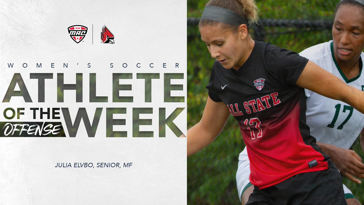 MACSports's tweet photo. Ball State's @juliaelvbo was heavily involved in Ball State's 2-0 weekend with the game-winning goal in double overtime at Buffalo, and assisting on the game winner at Akron.

#MACtion https://t.co/baPAg8y2Fz