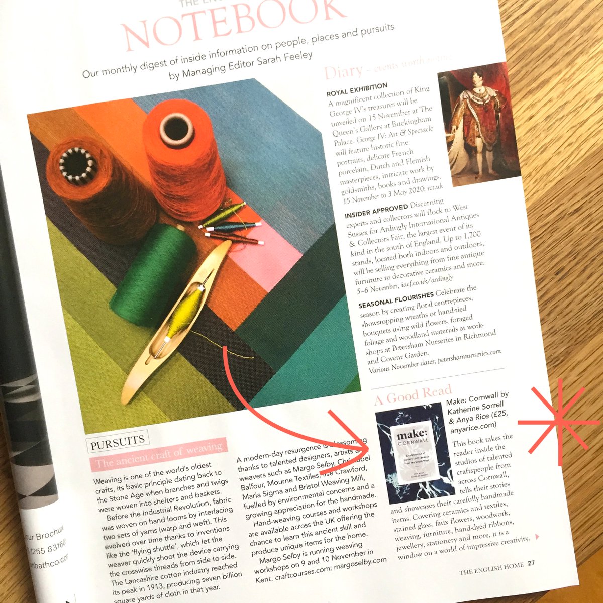 K_Sorrell's tweet photo. Huge thanks to @englishhomemag for featuring us in their November issue! 
.
.
#cornwallcraft #craftskills #contemporarycraft #cornwallmakers #handmadecornwall #wearemakers #supportthemakers #craftbook #making #makersgonnamake #makermovement #handmadeisbest #creativelifehappylife https://t.co/vmRF30HRVR