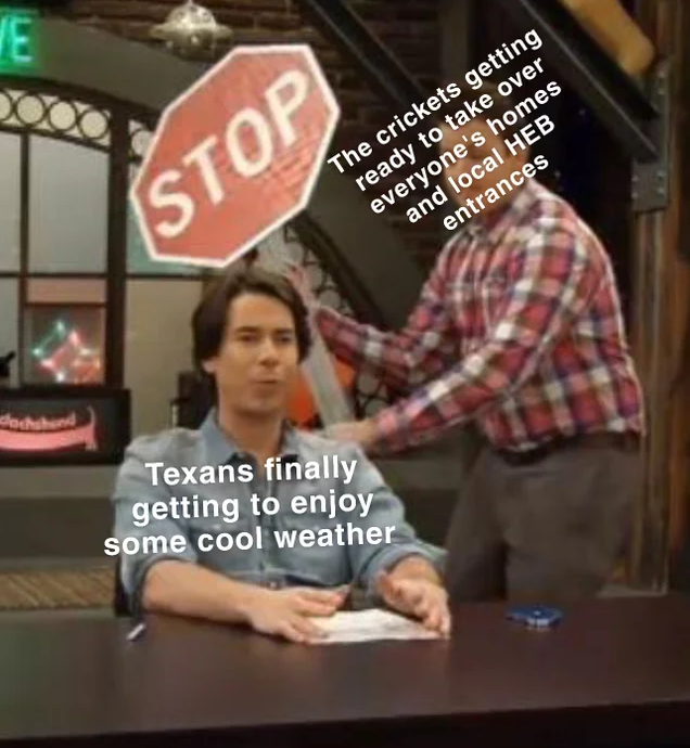 TexasHumor's tweet photo. So it begins... the cricket takeover of 2019. 
.
(u/IffyWithTheBlicky) https://t.co/JSgdfbRDjz
