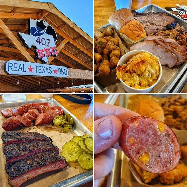 Our last day in Fort Worth and our first proper BBQ feed at <a href="/407bbq/">407BBQ</a>
🔥🤠👌🏻
Brisket, fried okra and the jalapeno &amp; cheddar sausages were banging!! ift.tt/2oZjRpo