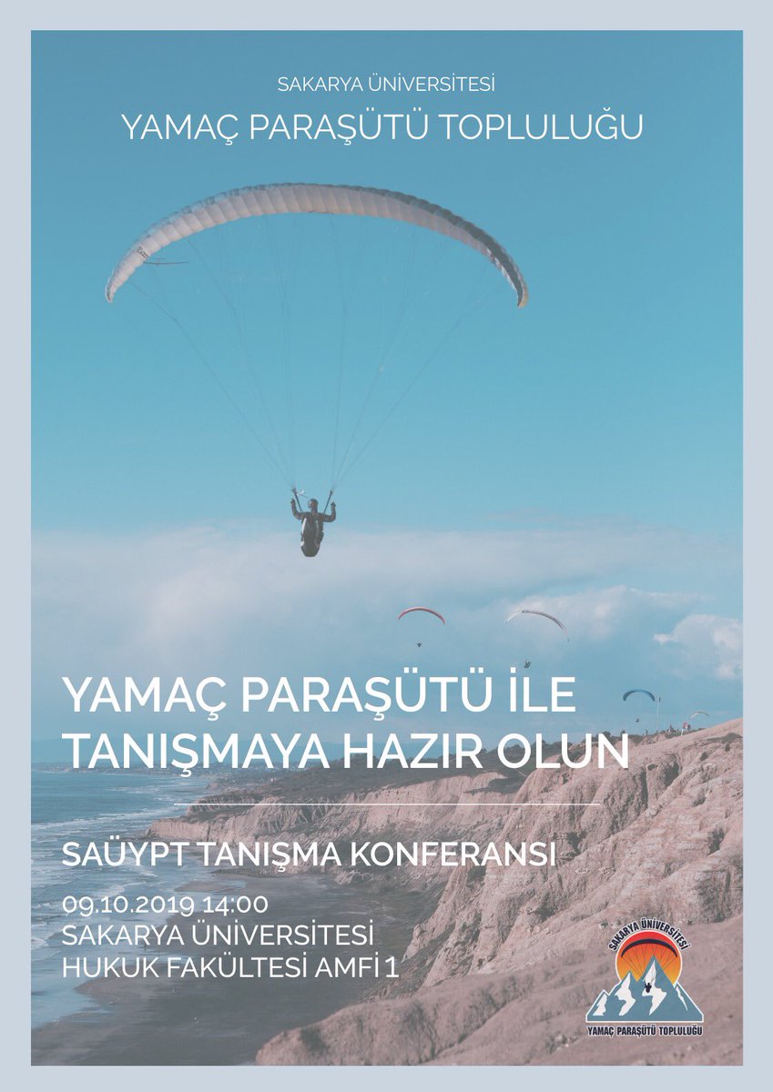 Uçmak istiyorsan bizi tanımalısın! 
Mutlaka gel!
#yamaçparaşütü
#allaboutparagliding
@HaberSau