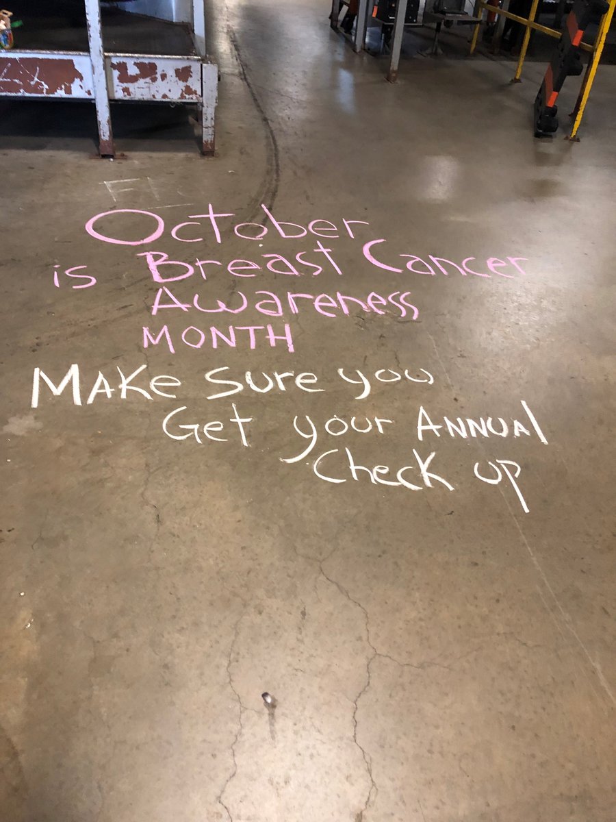 Breast Cancer Awareness Month. Remember to check yourself monthly and to get annual exams at the doctors office.